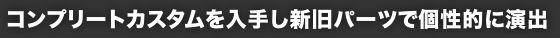 コンプリートカスタムを入手し新旧パーツで個性的に演出